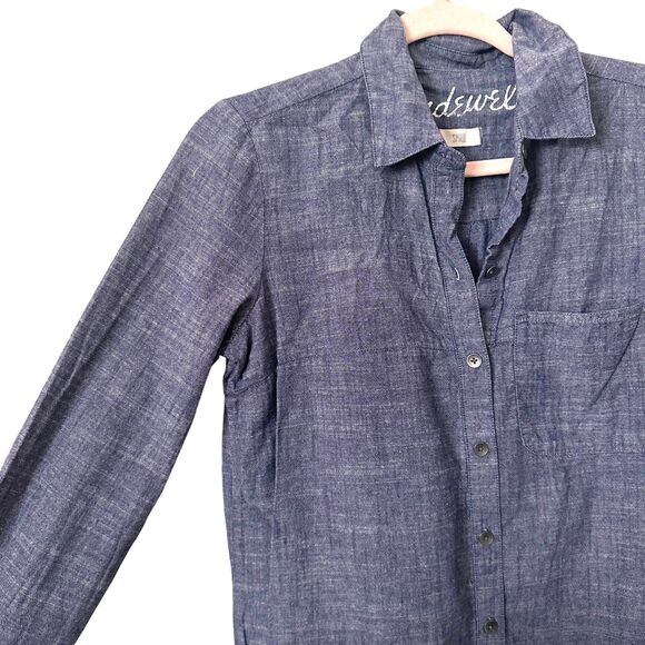 MADEWELL Chambray Button Down Tunic Sz Small - Picture 3 of 4